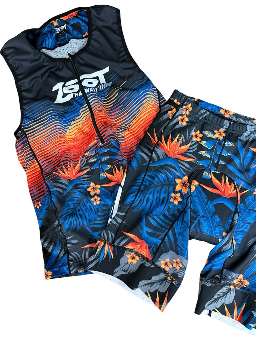ZOOT SPORTS MEN LTD TRI KIT MATCHING SET SLEEVELESS TOP SHORT TROPICAL SUN SZ XL
